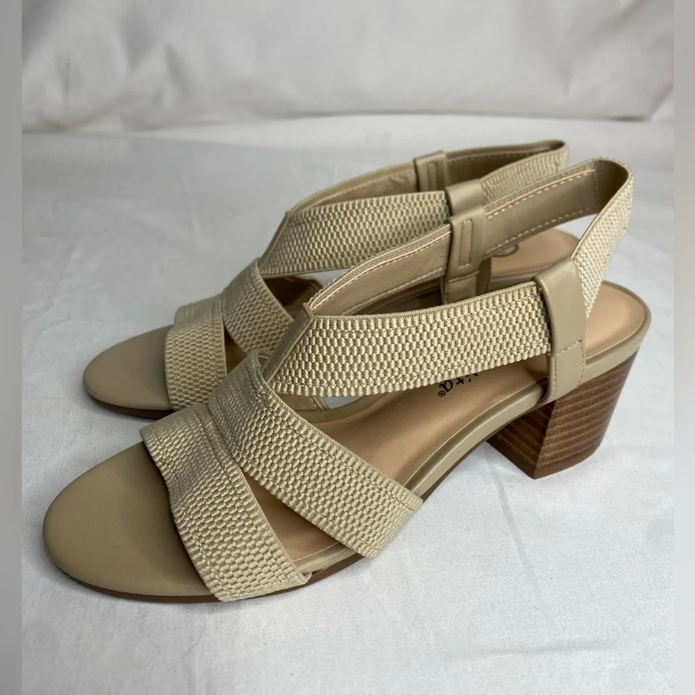 Bella Vita Women Jodi Stretch Natural block heel sandal New Sizes 7.5N & 9M
